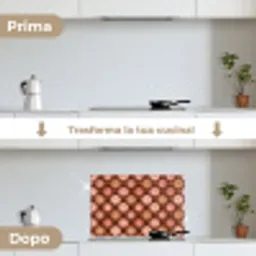 Geometrisch - Bloemen - Kleurrijk keuken achterwand spatscherm klein 900 -voor_na_IT