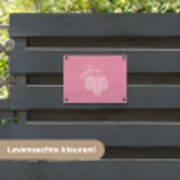 Frambozen - Steel - Getekend - Roze tuinposter los doek klein -sfeer3