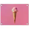 Hoorntje - Schepijs - Roze tuinposter los doek klein -3d
