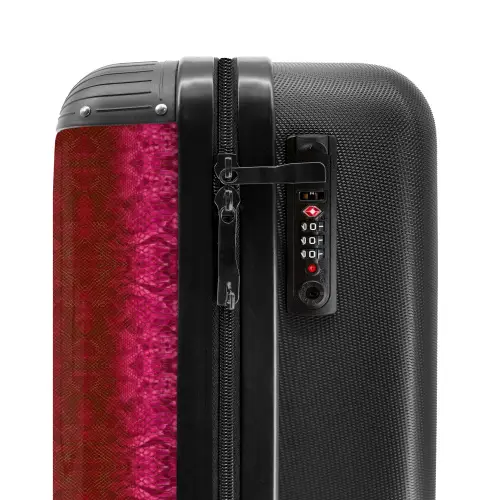 Felroze slangenhuid met symmetrische schubstructuur NBS - Handbagage koffer - Kinderen Unisex middel -slot
