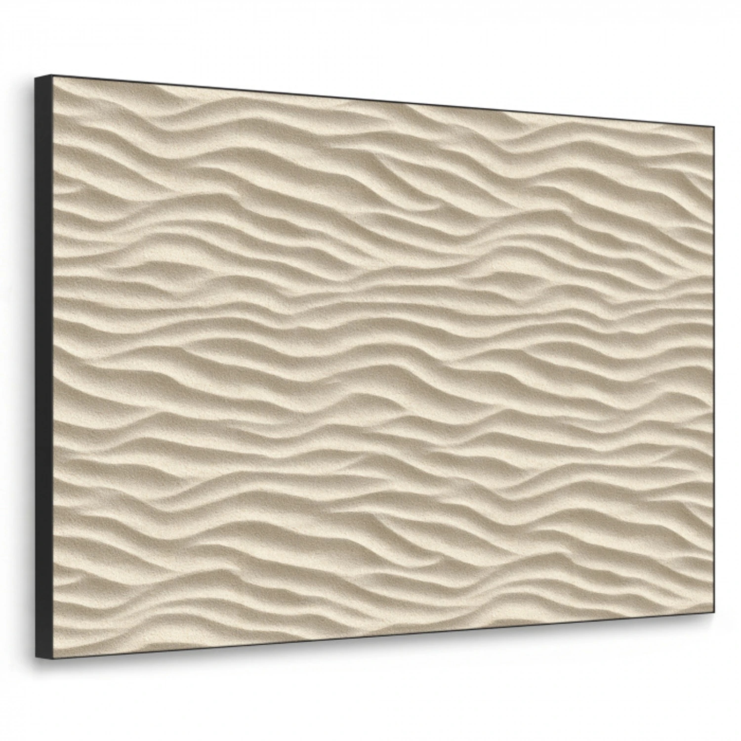 Zand - Golven - Beige Textielframe zwart klein 947 -3d