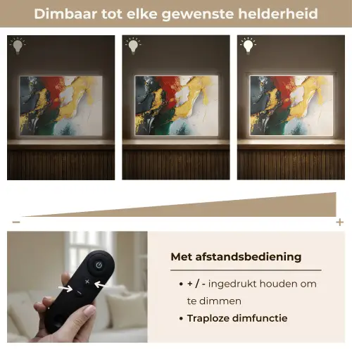 Modern - Kerst - Abstract - Goud Light Box met batterij (Wandlamp) middel -USP_dimbaarNL
