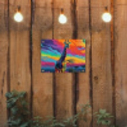 Giraffe - Savanna - Lucht - Gekleurd tuinposter los doek klein -sfeer1