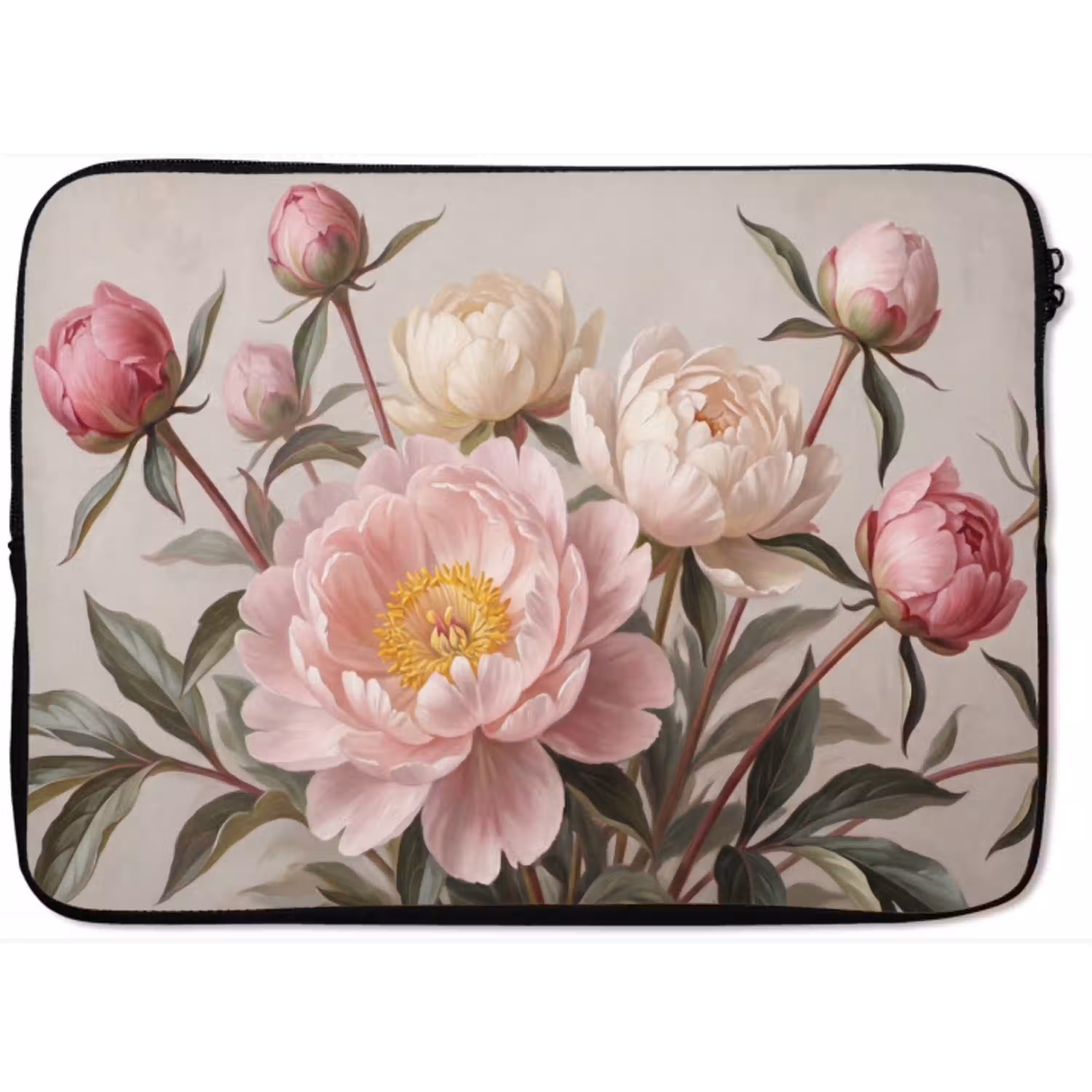 Pioenrozen - Boeket - Roze laptophoes neopreen klein -zkaufland3dotto