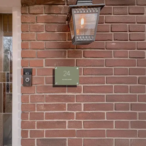 Olijfgroen - Klassiek Naambord Rechthoek middel -sfeer7-rechthoek-S