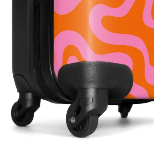 Abstract - Organisch Roze/Oranje NBS - Handbagage koffer - Kinderen Unisex middel -wiel