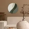 Japandi - Groen - Abstract - Modern Wandcirkel kunststof plaat 5mm dik klein -sfeer1