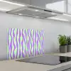 Golven - Paars - Mint - Groen keuken achterwand spatscherm klein 900 -3d_schuin