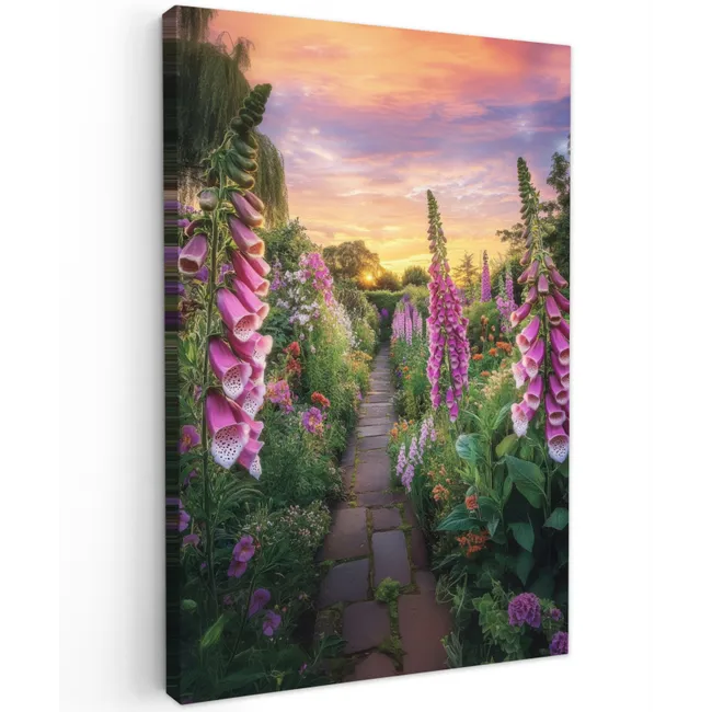 Vingerhoedskruid - Bloemen - Tuin Tuinposter op houten frame 2 cm dik klein -3d