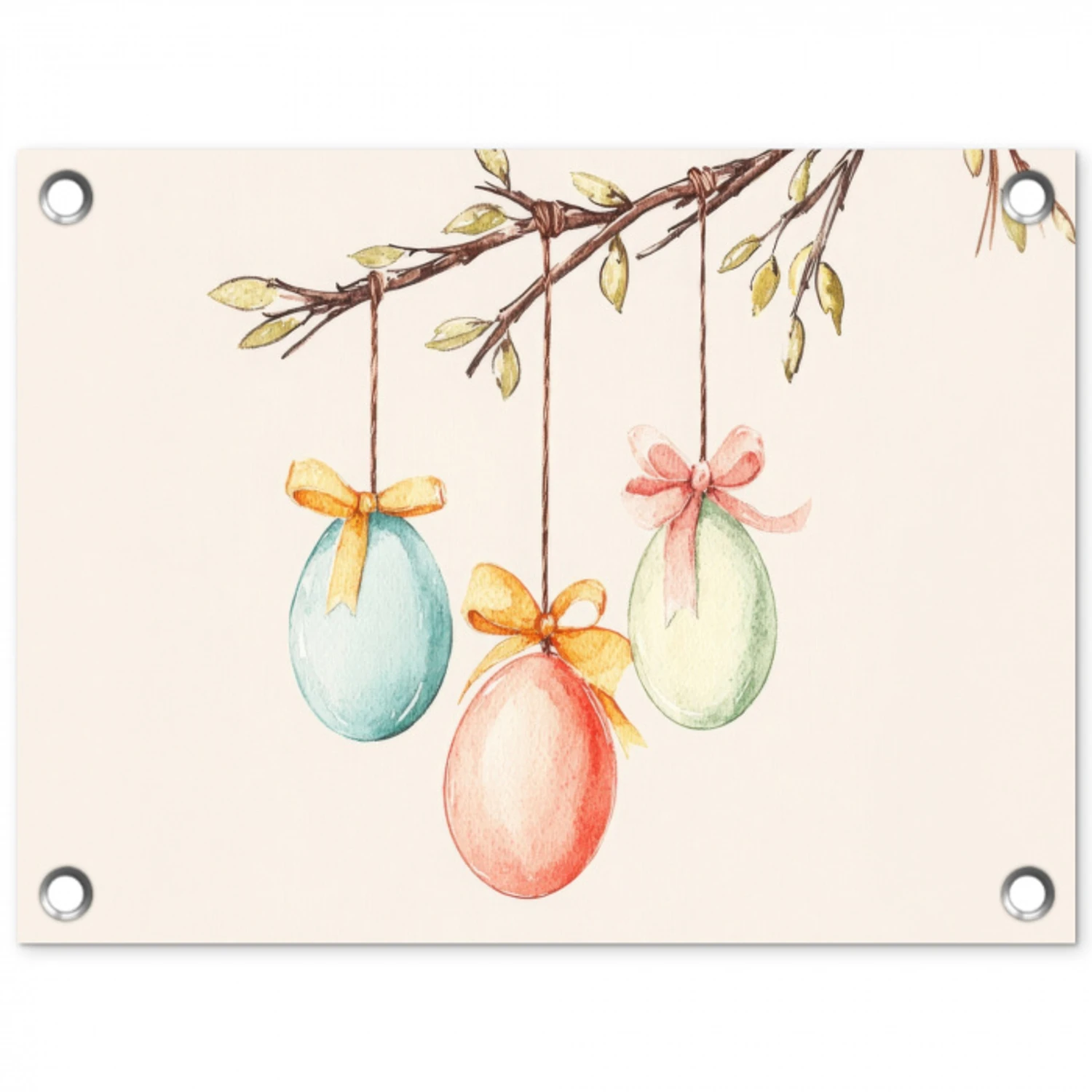 Paastak - Strikje - Eieren tuinposter los doek klein -3d