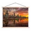 Boeddha beelden - Zonsondergang - Water - Boeddhisme textielposter latten blank klein -3d