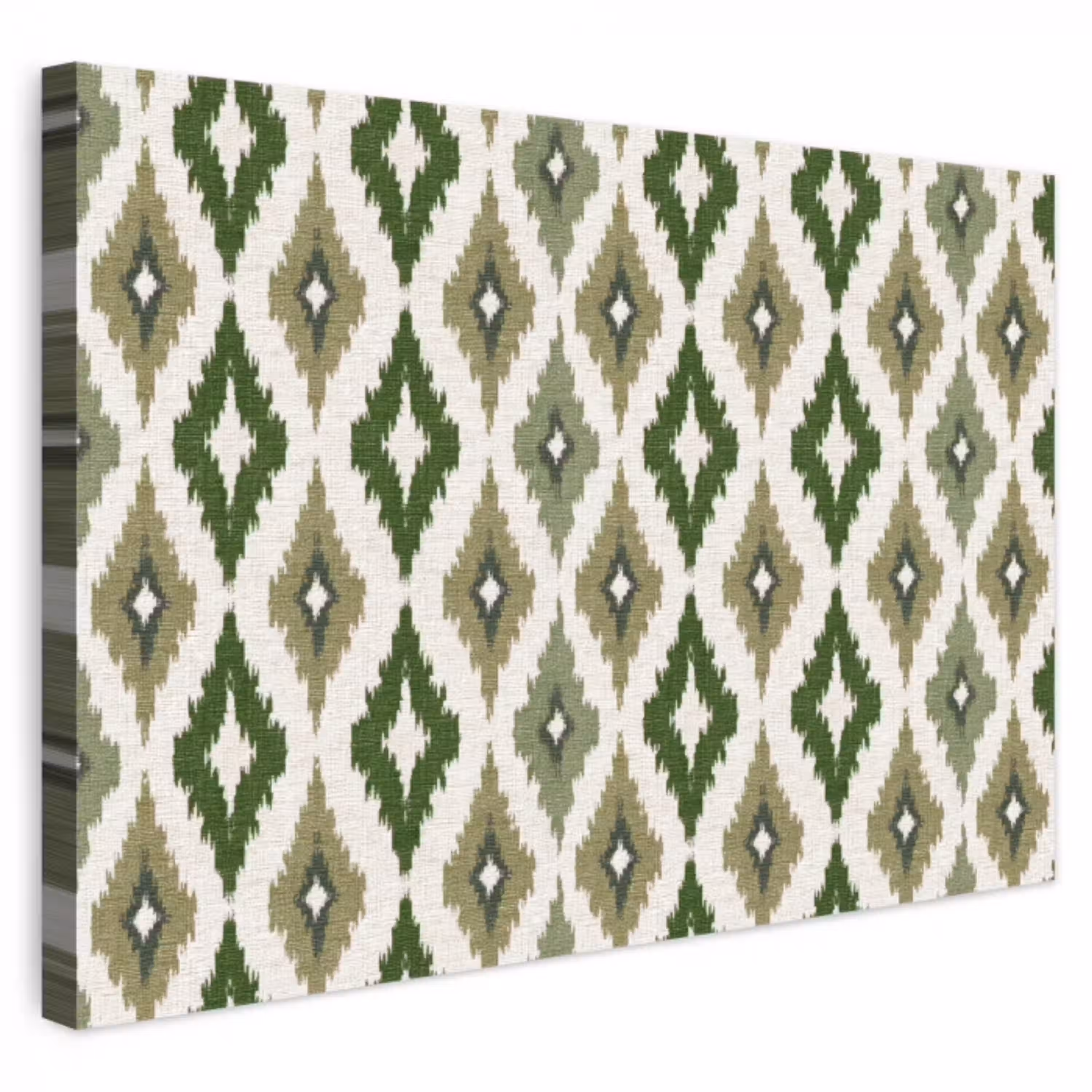 Geografisch - Ruitmotief - Groen canvas 2cm klein 34 -3d