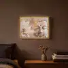 Buddha - Bloem - Goud - Roze - Abstract Light Box met batterij (Wandlamp) middel -sfeer4