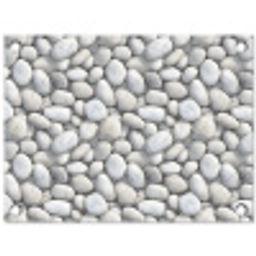 Steentjes - Grijs - Ovaal tuinposter los doek klein 239 -3d
