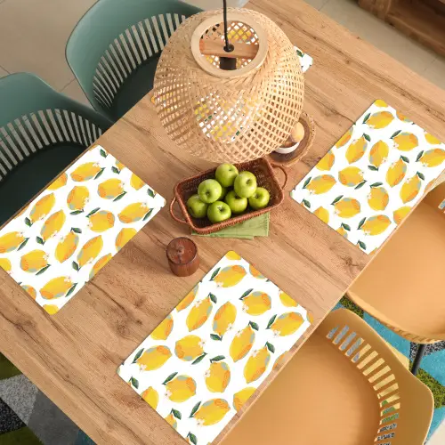 Citroenen - Wit - Bloemen - Patroon Placemat vinyl groot 368 -zzsfeer5_Kitchenyeah-website