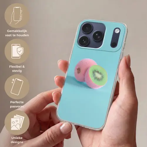 Kiwi - Blauw - Surrealistisch Telefoonhoesje iPhone 17 Pro klein -sfeer3_NL