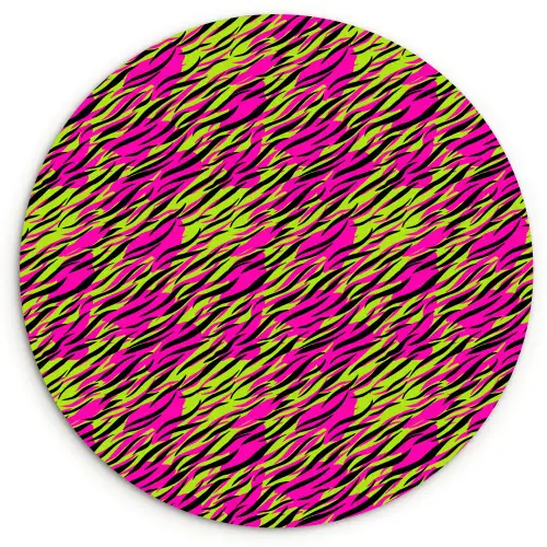 Roze - Groen - Neon - Dieren Wandcirkel plexiglas klein 852 -3d
