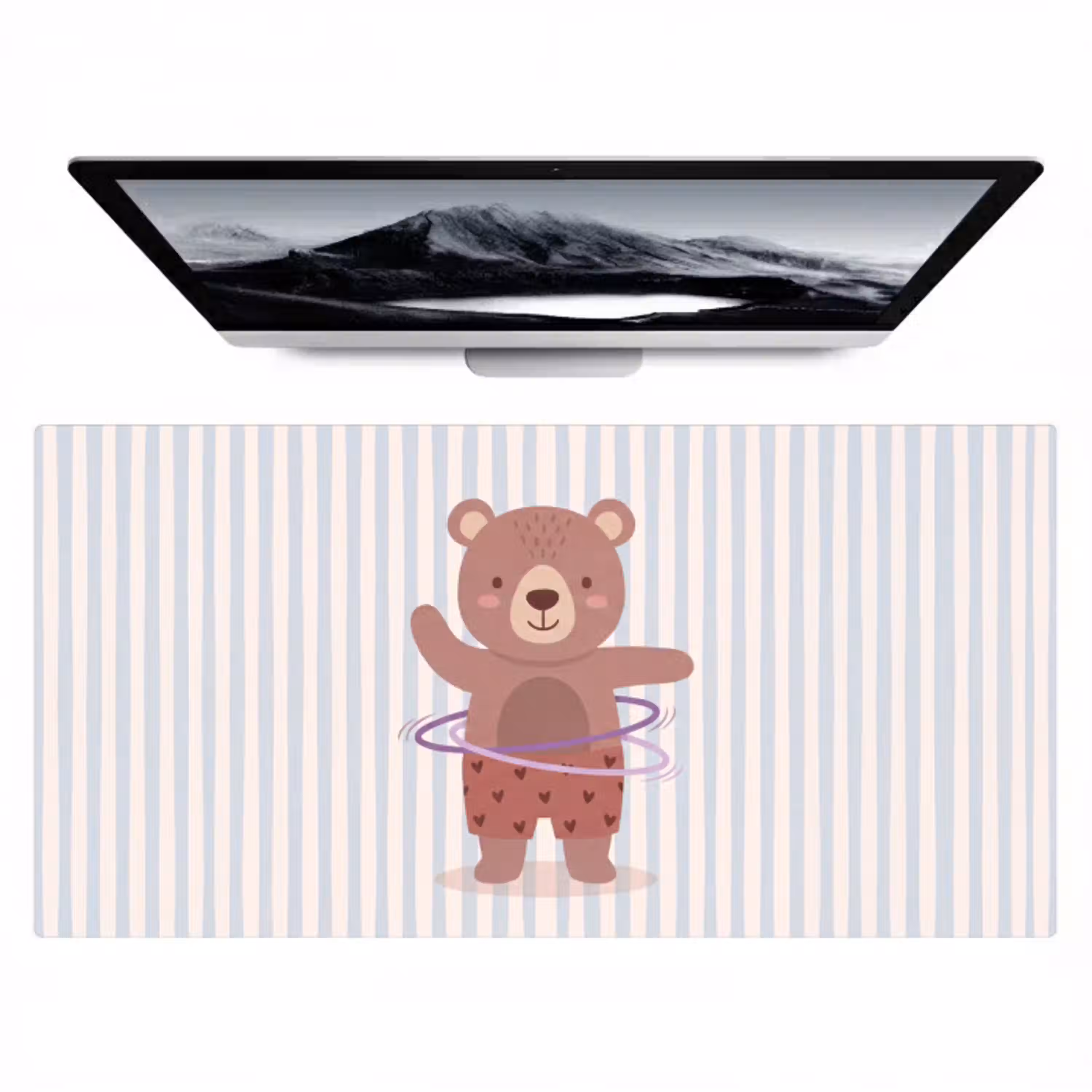 Beer - Hoepel - Kinderkamer - Illustratie - Bruin Muismat XXL klein -zzz3d