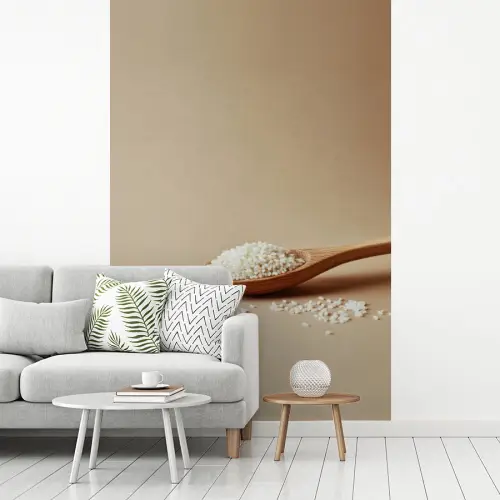 Lepel - Rijst - Hout - Beige fotobehang vinyl groot -woonkamer