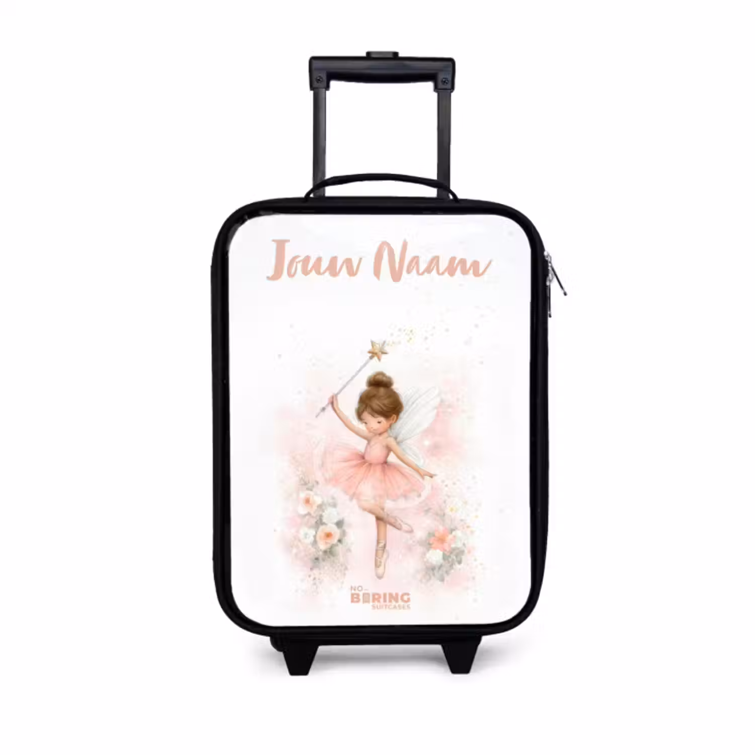 Kinderkoffer met naam - Ballerina fee in roze