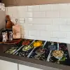 Kruiden - Lepel - Specerijen - Zwart - Keuken Inductie beschermer vinyl 3mm klein -sfeer3
