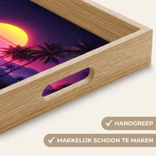 Horizon - Palmbomen - Bergen - Geel Dienblad Rechthoek middel -USP_HandgreepNL