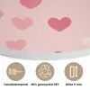 Hartjes - Patroon - Roze - Eenvoudig Akoestische PET Vilt - Rond klein -closeup_NL