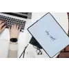 Why not - Blauw - Donker blauw - Quote laptophoes neopreen klein -bureau