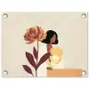 Vrouw - Minimalistisch - Bloem tuinposter los doek klein -3d
