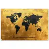 Quote - Goud - Wereldkaart - Zwart tuinposter los doek groot -3d