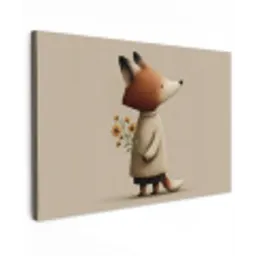 Vos - Gele bloemen - Minimalistisch canvas 2cm klein -z3d
