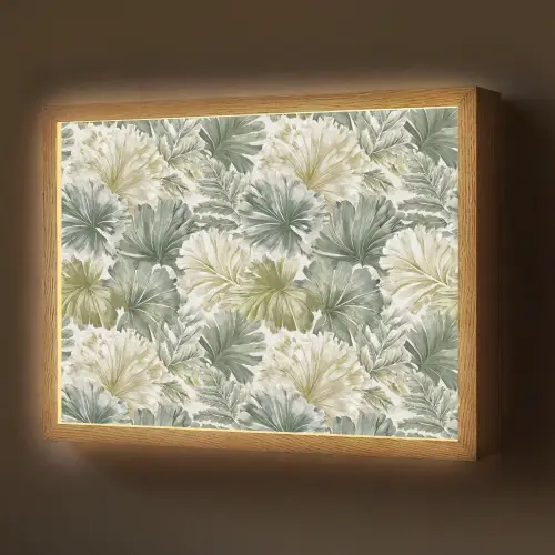 Bladeren - Botanisch - Groen Light Box met batterij (Wandlamp) middel 907 -z3d_website