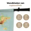 Wereldkaart - Realistisch - Blauw Wandkleed katoen klein -sfeer2