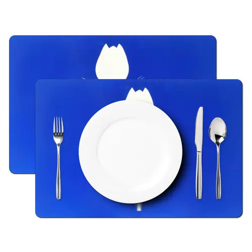 Tulp - Minimalistisch - Bladeren - Wit Placemat vinyl groot -zzsfeer2_Kitchenyeah-website