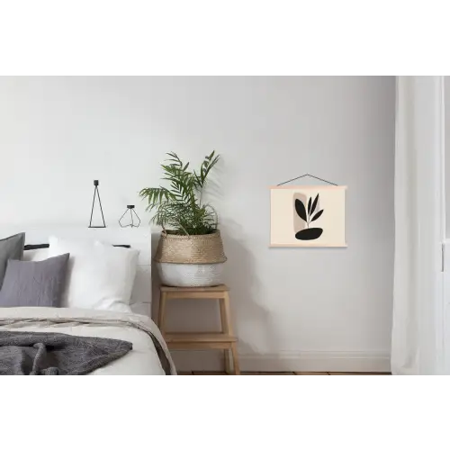 Plant - Beige - Japandi textielposter latten blank klein -woonkamer