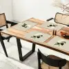 Cameliabloem - Wit - Groen Placemat vinyl groot -zzsfeer4_Kitchenyeah-website