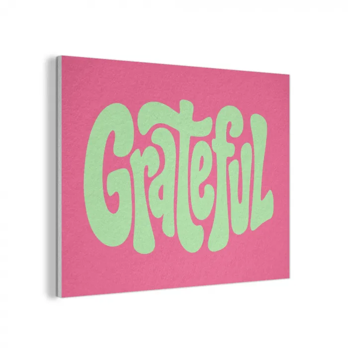 Grateful - Groen - Grafisch - Vloeiend PET vilt klein -3d