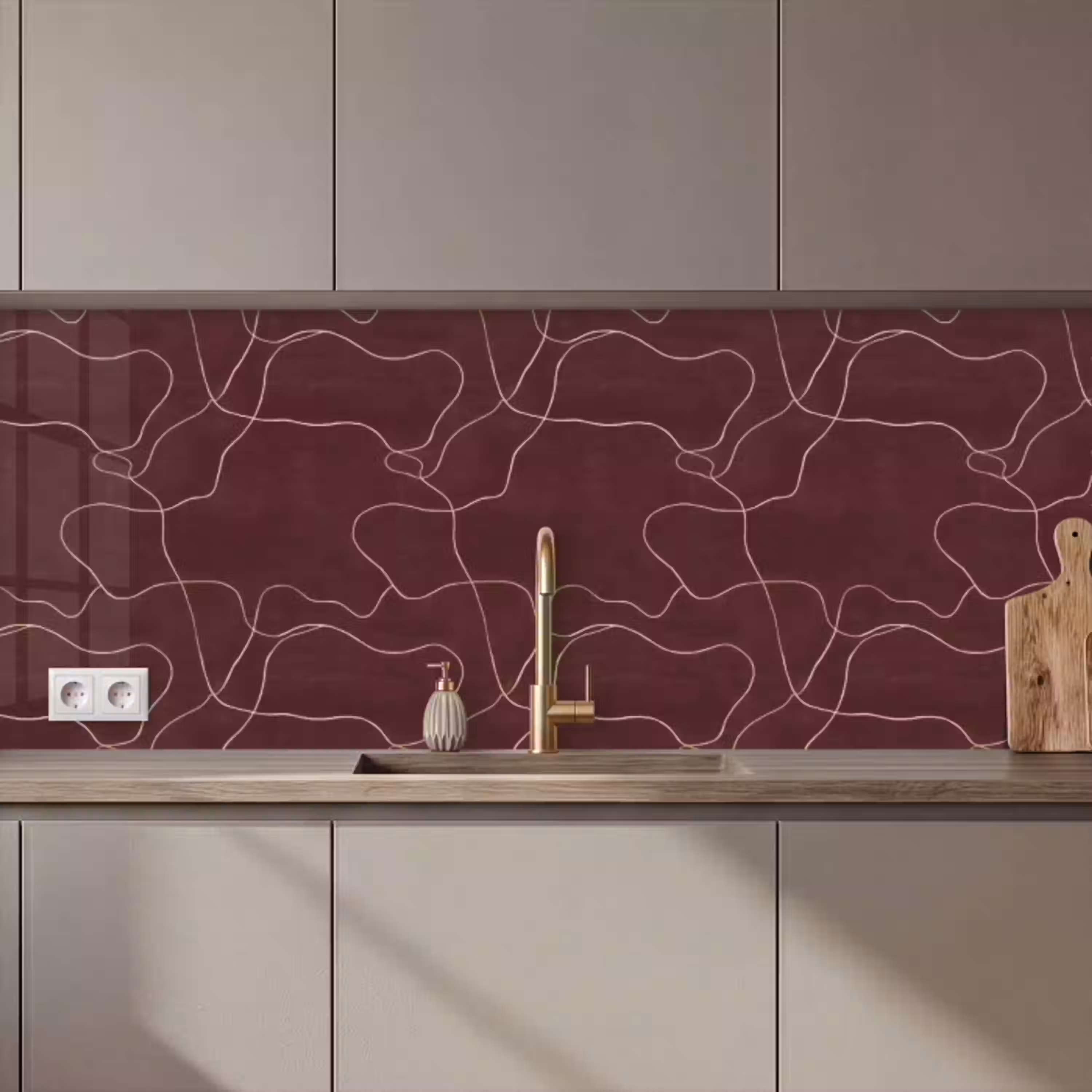 Abstract - Modern - Bruin keuken achterwand 2 middel 871 zz_3dshopping