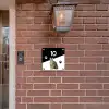 Zwart wit - Huisdier - Bruingestreepte kat Naambord Vierkant klein -sfeer7-XS