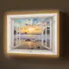 Strand - Doorkijk - Zonsondergang - Landschap - Zee - Natuur Light Box met batterij (Wandlamp) middel -z3d_website