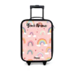 Regenboog - Patroon - Pastel Kinderkoffer - Zwart klein -3d