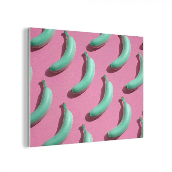 Bananen - Patroon - Blauw - Roze PET vilt klein -3d