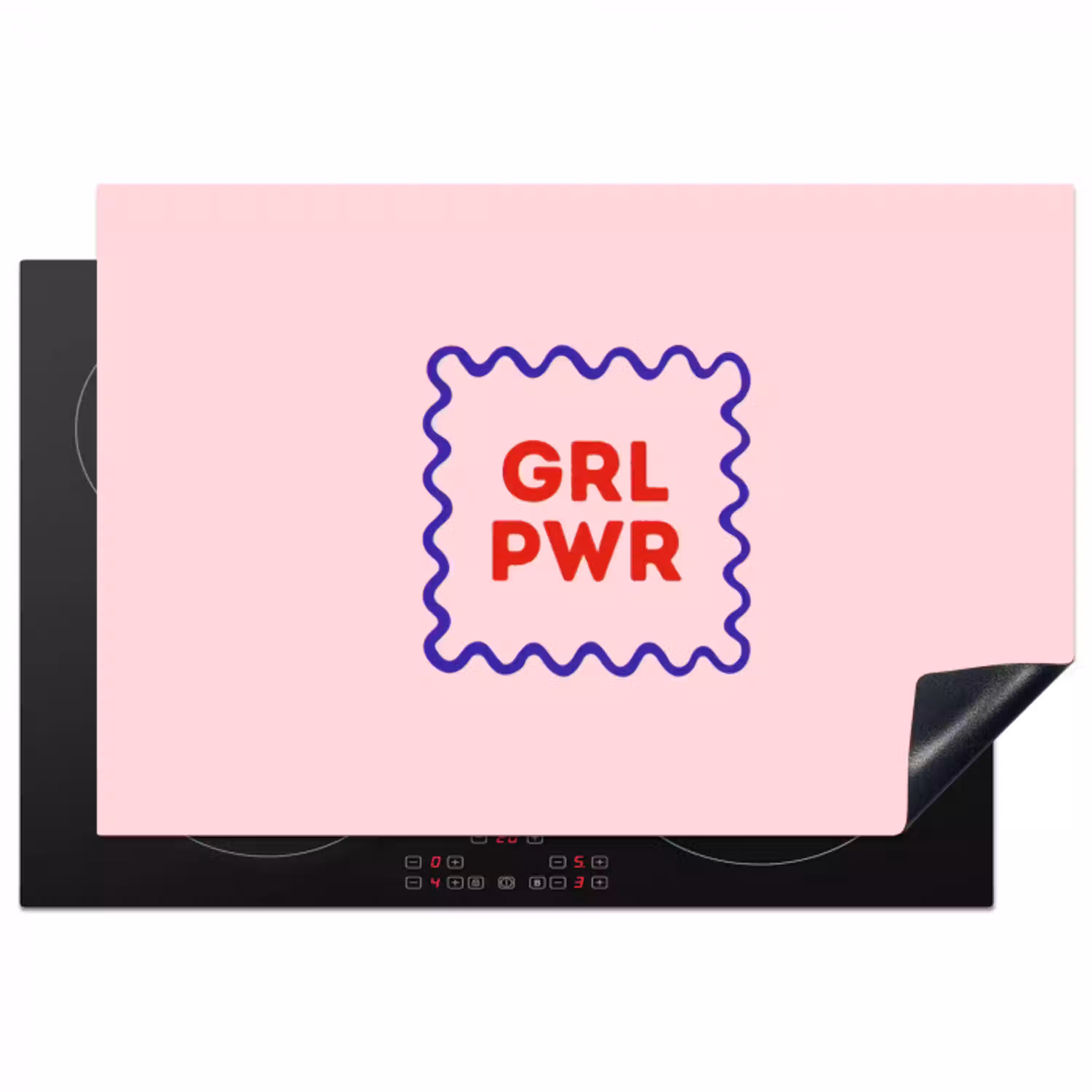 Grl pwr - Roze - Kader Inductie beschermer vinyl 3mm klein -3d