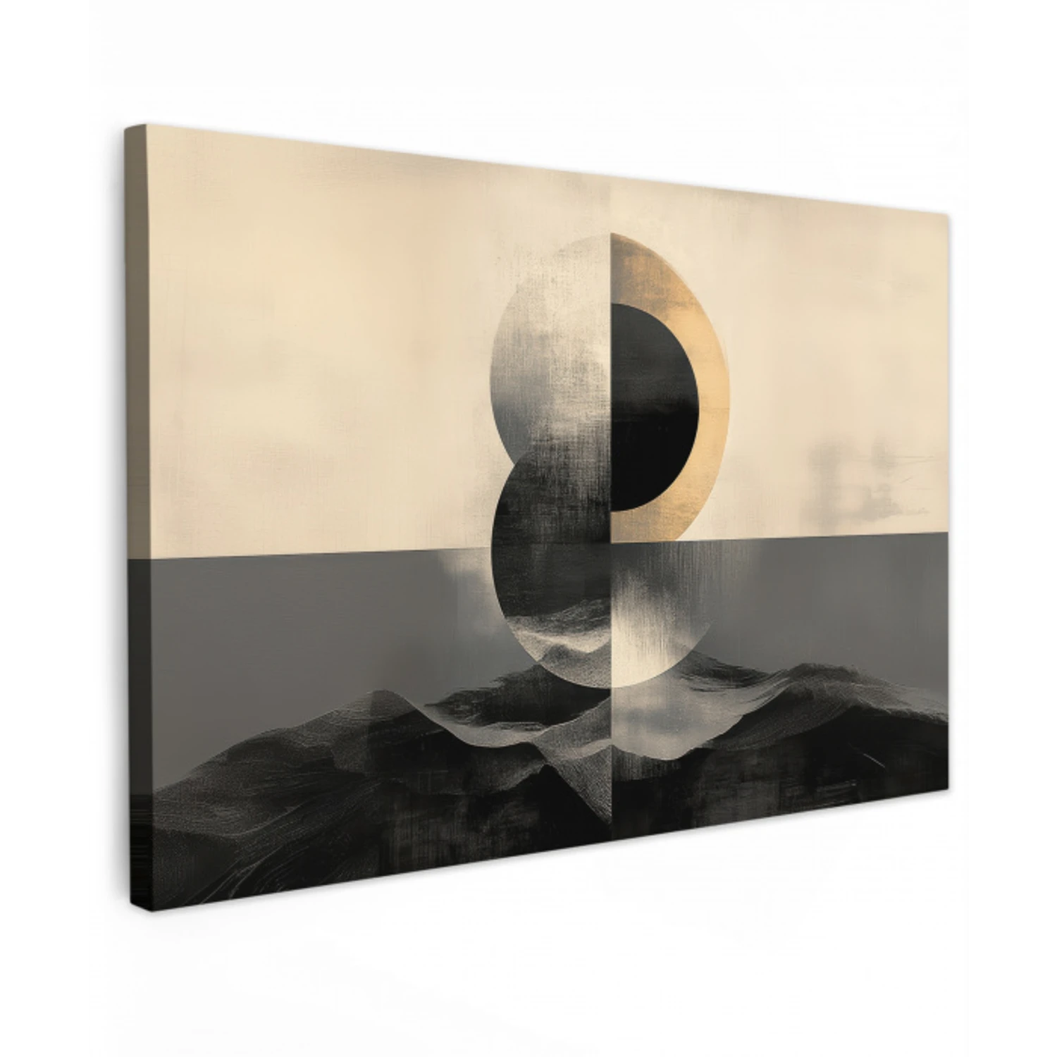 Cirkels - Schaduw - Abstract Tuinposter op houten frame 2 cm dik klein -3d