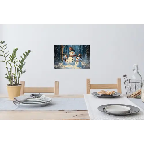 Sneeuwpop - Sneeuw - Winter - Bos Muursticker klein -eettafel