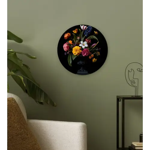 Lente - Bloemen - Klassiek - Vaas Wandcirkel plexiglas klein -sfeer3