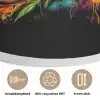 Groente - Peper - Knoflook - Graffiti - Verf - Kleurrijk Akoestische PET Vilt - Rond klein -closeup_DE