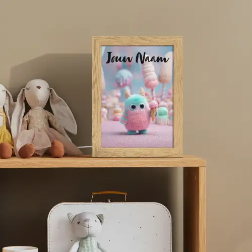 Monster - Pastel - Roze - Snoep Light Box met kabel (Kinderlampje) klein -sfeer2_kind