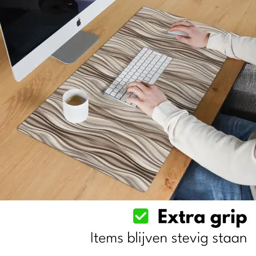 Golven - 3D - Crème Muismat XXL klein 681 -sfeer3