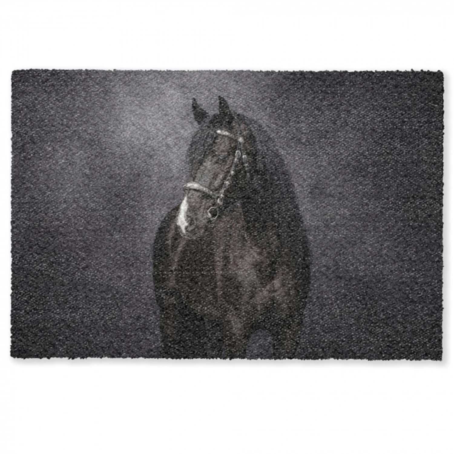 Portret - Paard - Zwart Deurmat klein -zkaufland3d